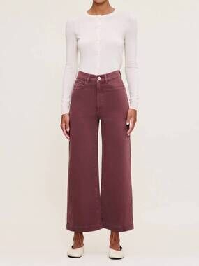 NEW DL1961 - WOMEN'S hepburn wide leg trouser jeans in dried rose